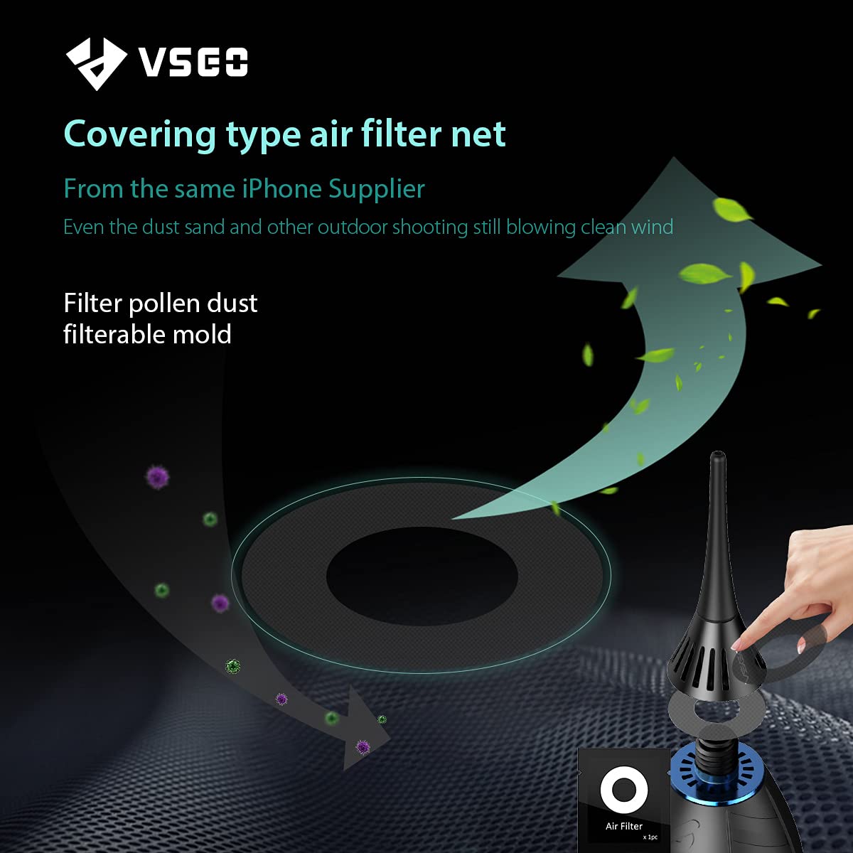 VSGO Filtered Camera Air Blower with Attatchments